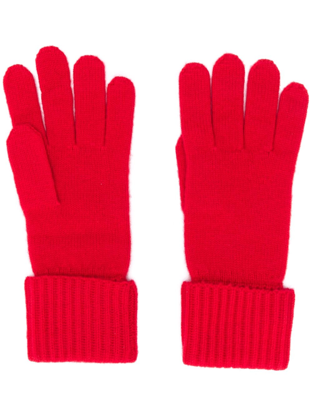 N•peal Ribbed Knit Gloves In Red