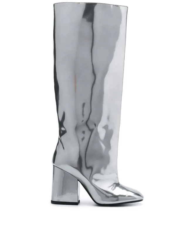 knee high metallic boots