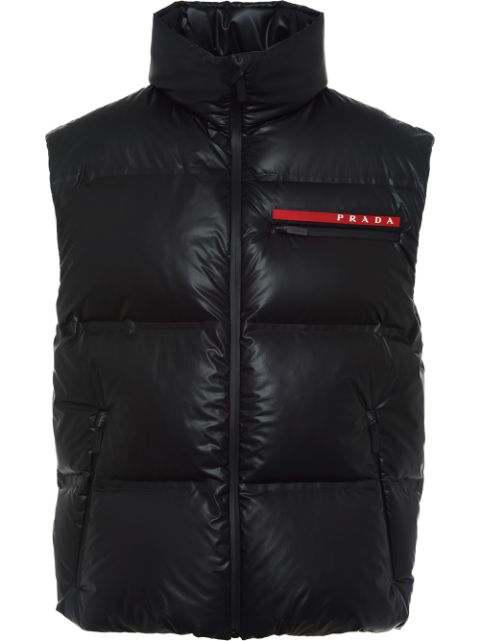 Prada Logo Patch Puffer Gilet - Farfetch