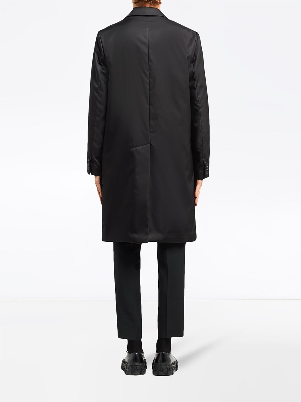 Shop Prada Single-breasted Mid-length Coat In Black