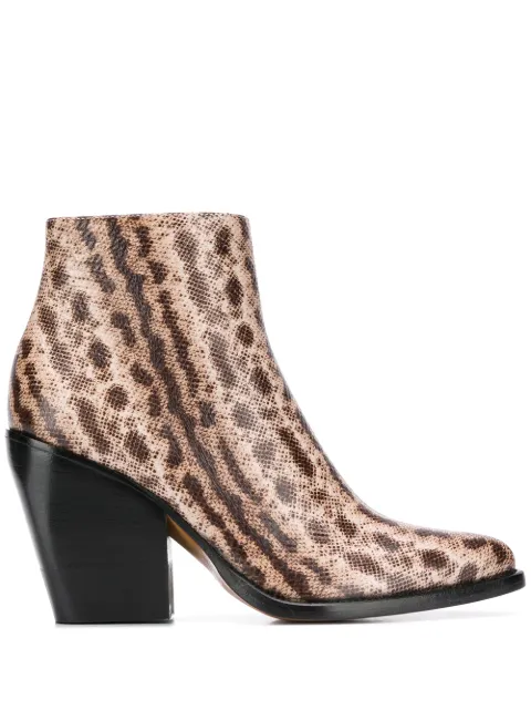 Chloé snake-effect 95mm ankle boots