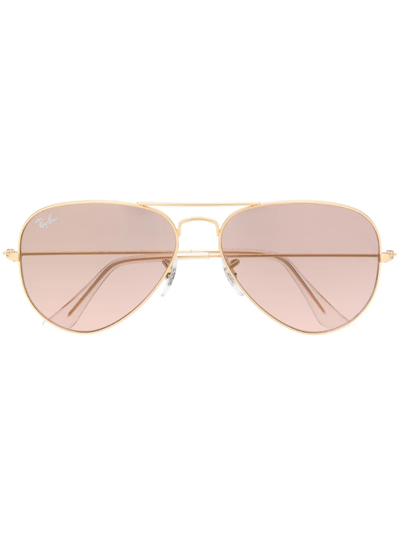 Ray Ban Aviator Sunglasses In Gold