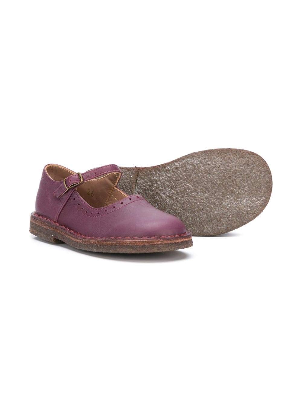 Shop Pèpè Mary Jane Buckled Shoes In Purple