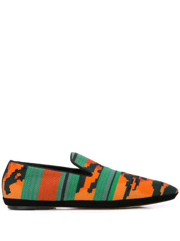 Loewe Tiger Woven Slippers in Orange