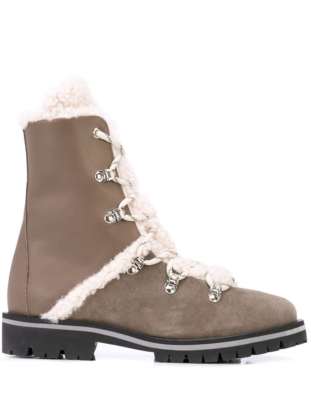 фото Yves Salomon shearling lace-up boots