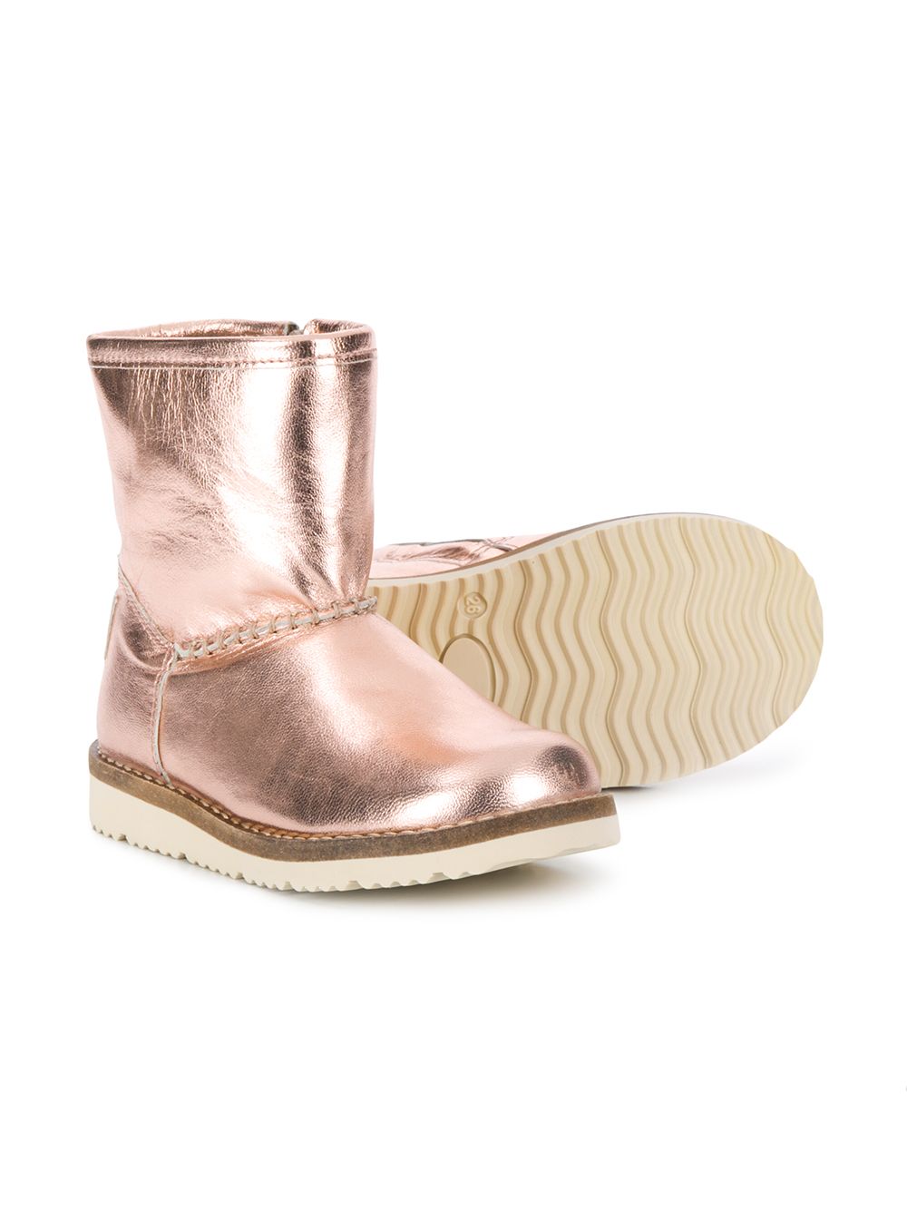 Pèpè Metallic enkellaarzen Roze