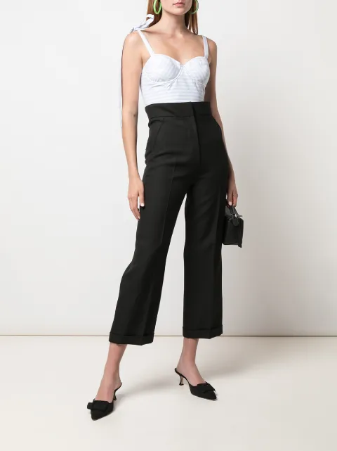 ROSIE ASSOULIN STRIPED BUSTIER CROPPED TOP