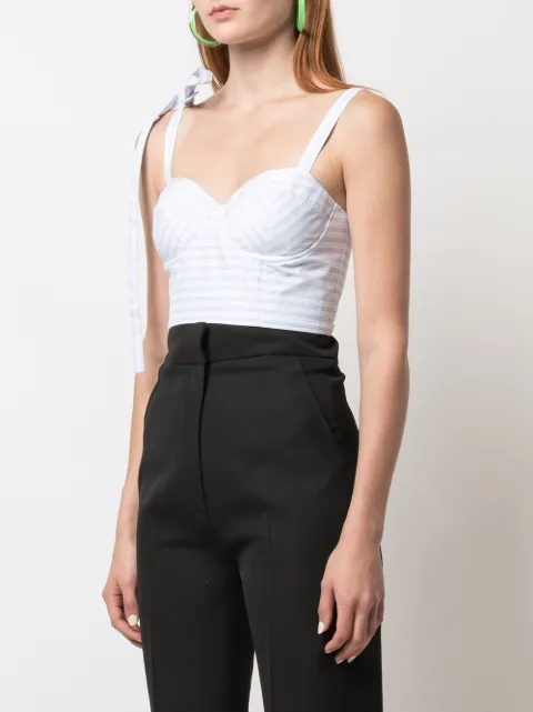 ROSIE ASSOULIN STRIPED BUSTIER CROPPED TOP