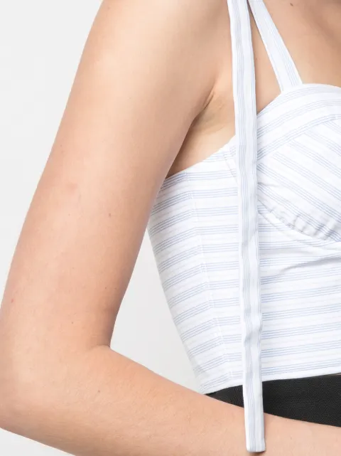 ROSIE ASSOULIN STRIPED BUSTIER CROPPED TOP