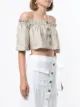 Venroy striped strapless cropped top