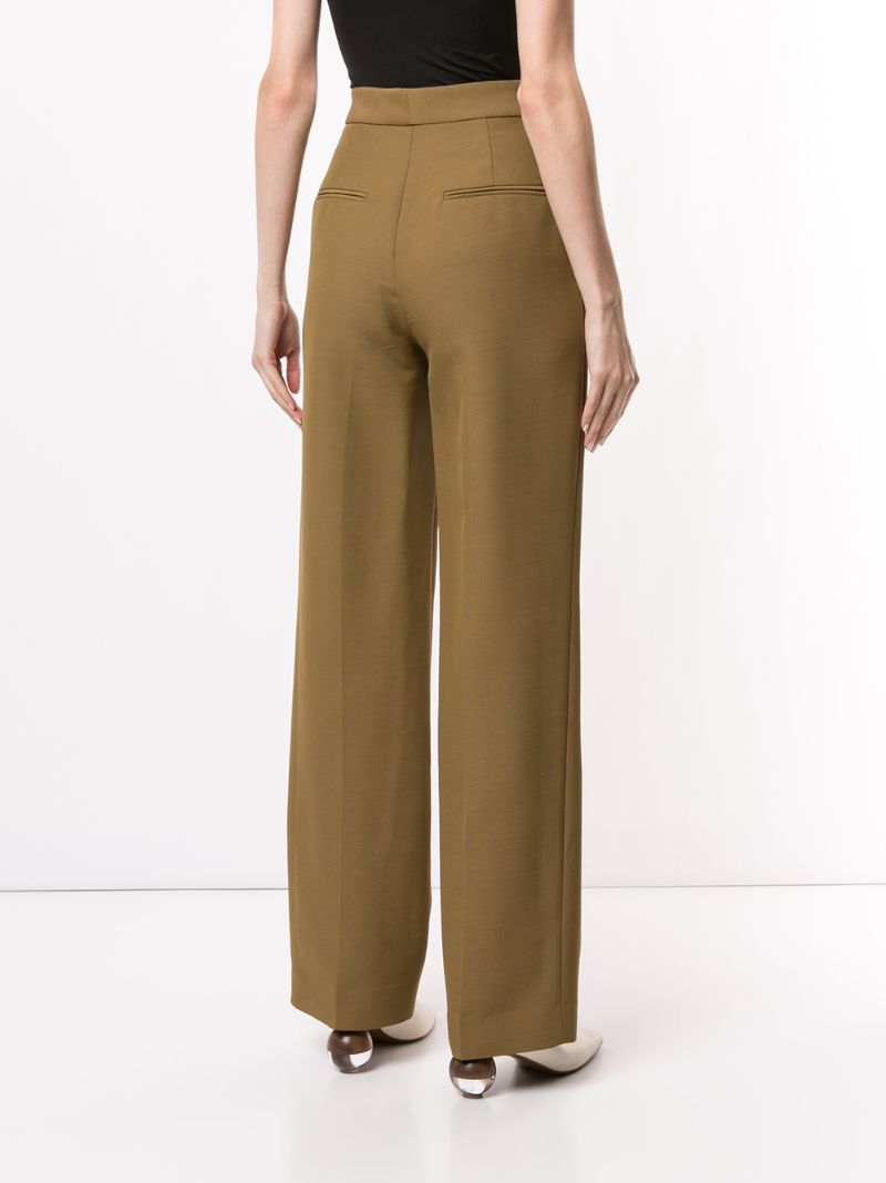 Shop Partow Tailored Straight Leg Trousers In Yellow