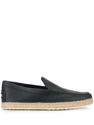 Tod's blue snakeskin effect espadrilles 