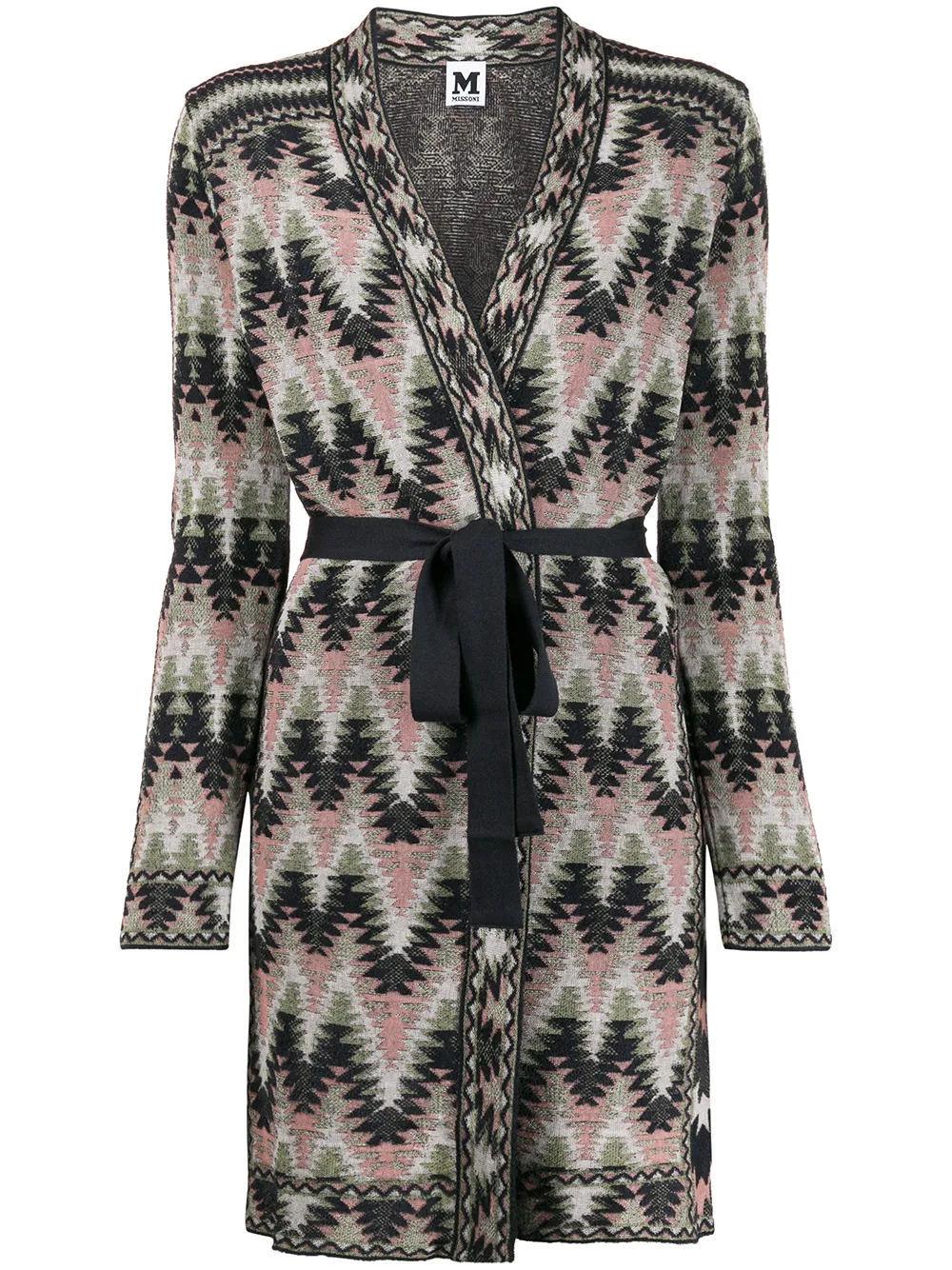 M Missoni трикотажное пальто с поясом