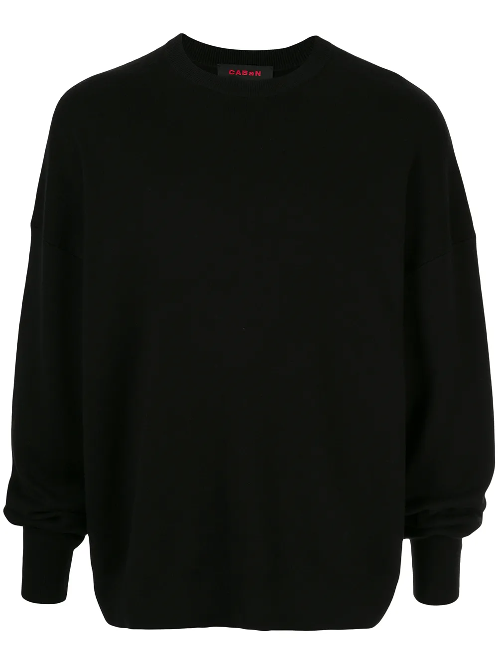 

Caban suéter tejido con cuello redondo - Negro