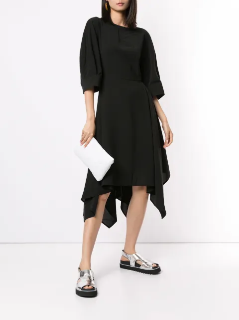 JUUN.J ASYMMETRIC MIDI DRESS