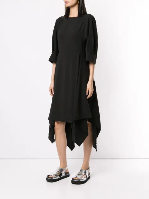 JUUN.J ASYMMETRIC MIDI DRESS