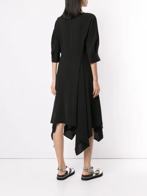 JUUN.J ASYMMETRIC MIDI DRESS