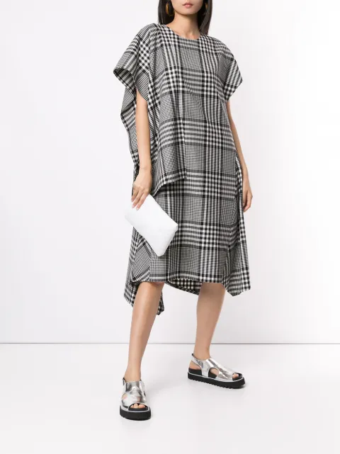 JUUN.J PLAID OVERSIZED MIDI DRESS