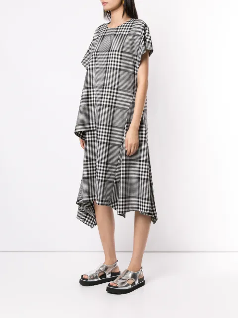JUUN.J PLAID OVERSIZED MIDI DRESS