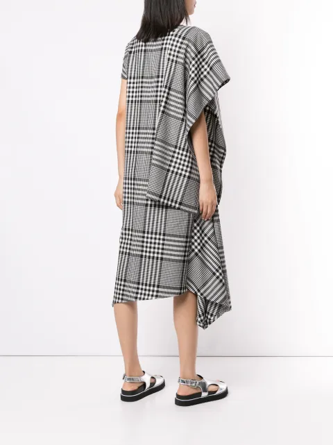 JUUN.J PLAID OVERSIZED MIDI DRESS
