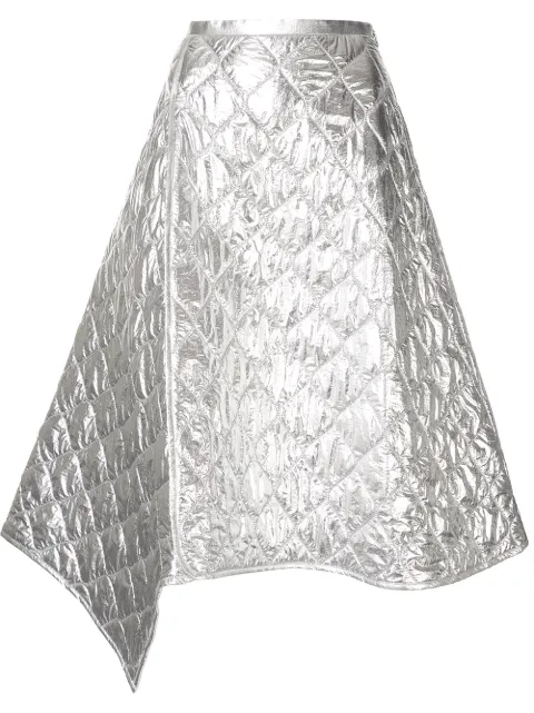 JUUN.J DIAMOND PANELLED ASYMMETRIC SKIRT