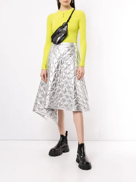 JUUN.J DIAMOND PANELLED ASYMMETRIC SKIRT