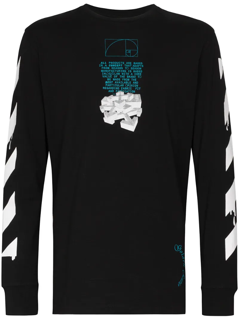 Off-White – drip arrow print cotton sweatshirt – men – Cotton – XXS, XS, S, M, L, XL, XXL – Black