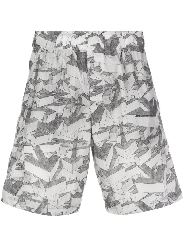 off white black swim shorts