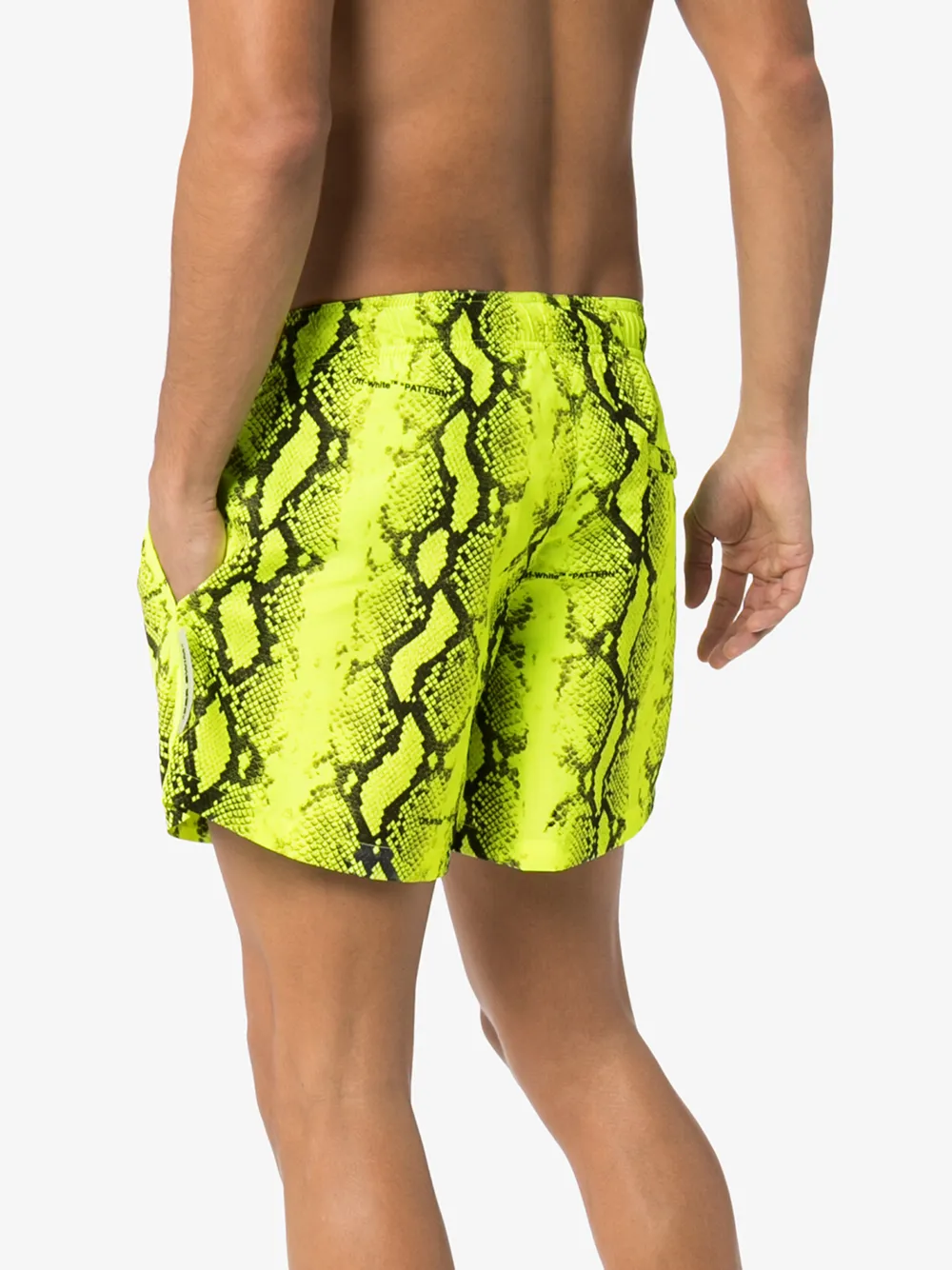 OFF-WHITE SNAKE PRINT SWIM SHORTS,OMFA003R20G72003600014583900
