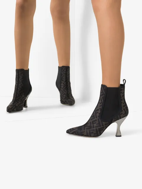 FENDI TRONCHETTO ANKLE BOOTS