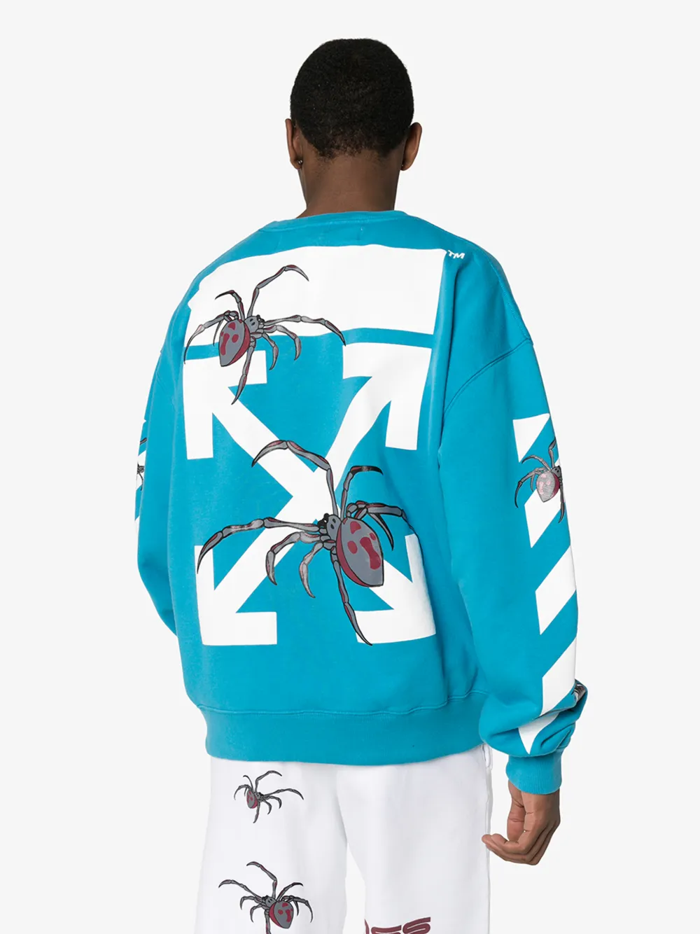 Off-white Arachno Arrow Print Sweatshirt In Blue | ModeSens