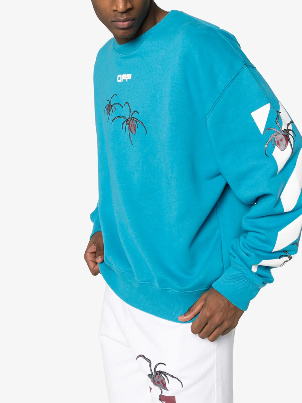 Off-white Arachno Arrow Print Sweatshirt In Blue | ModeSens