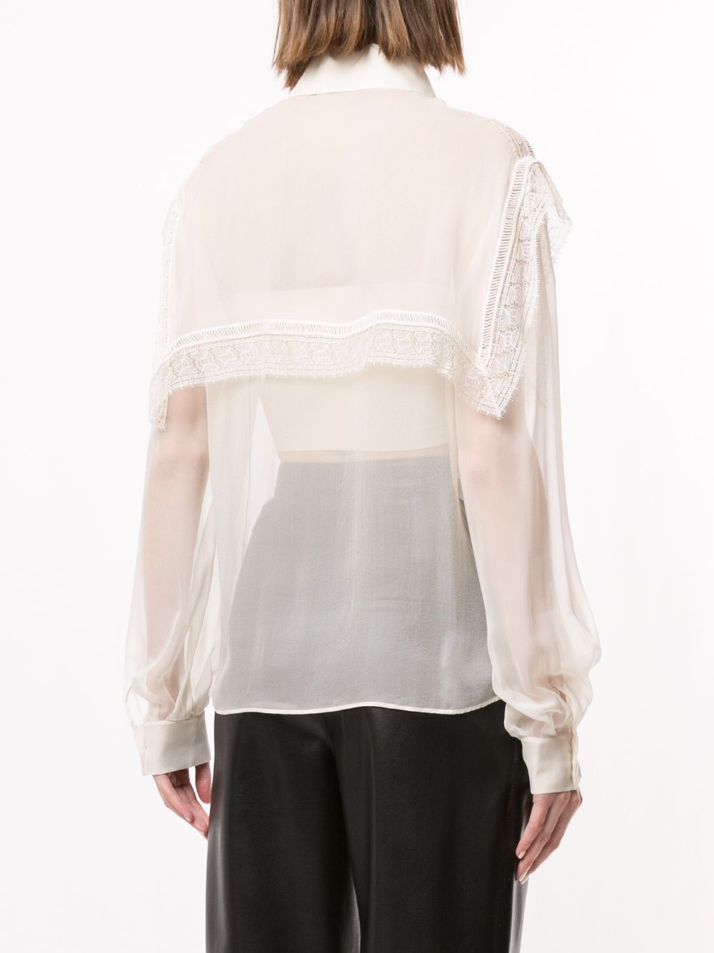 фото Alberta Ferretti CHIFFON BLOUSE WITH LACE DETAILS