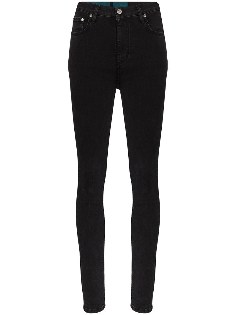 Shop Self Cinema High-waist Skinny Jeans In Black