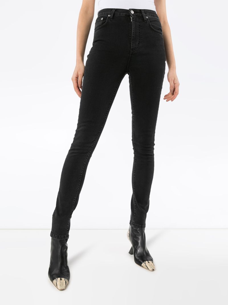 Shop Self Cinema High-waist Skinny Jeans In Black