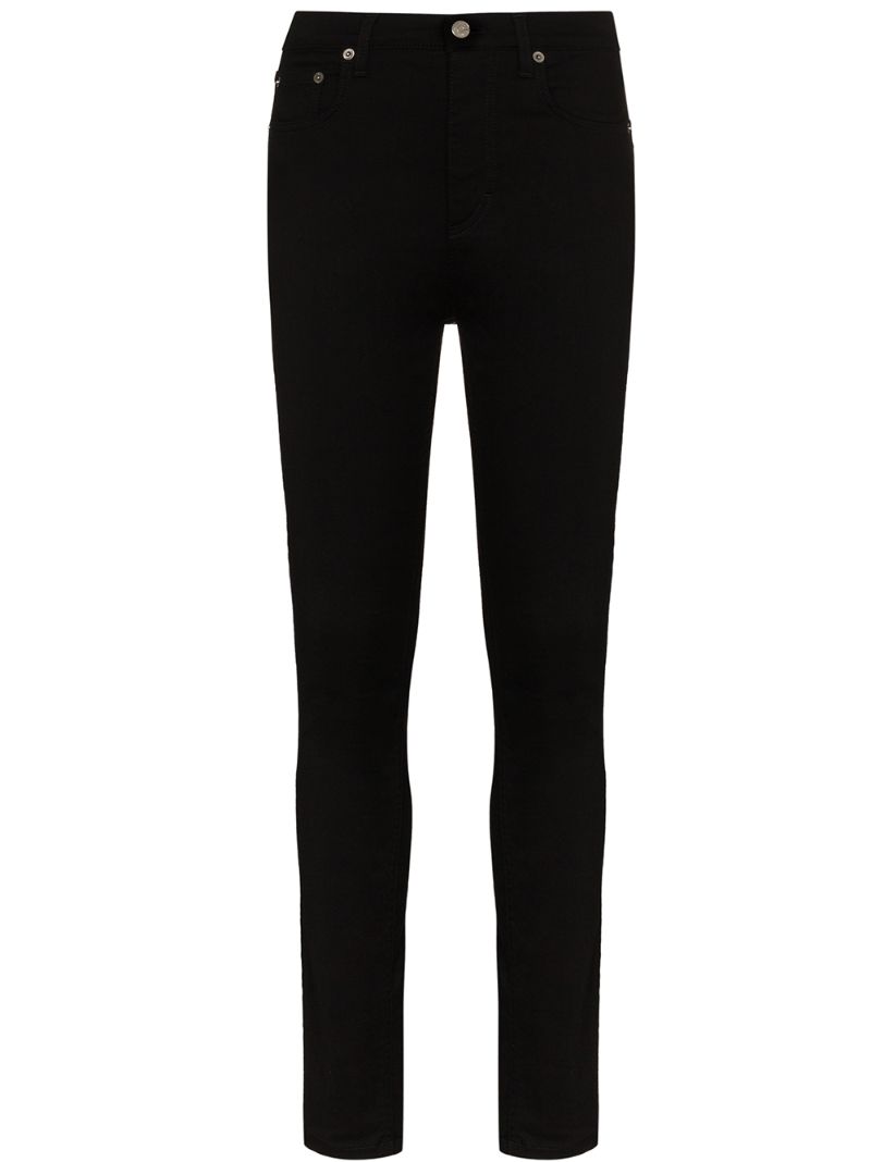 Shop Self Cinema High-waisted Skinny Jeans In Black