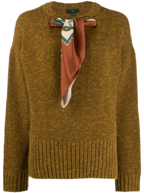 Click to view more detailed imagery on our partner's website Jejia Scarf Neck Sweater In Brown