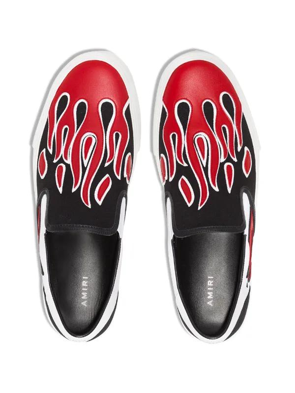 AMIRI Flame Appliqué slip-on Sneakers | Black | FARFETCH display picture 3