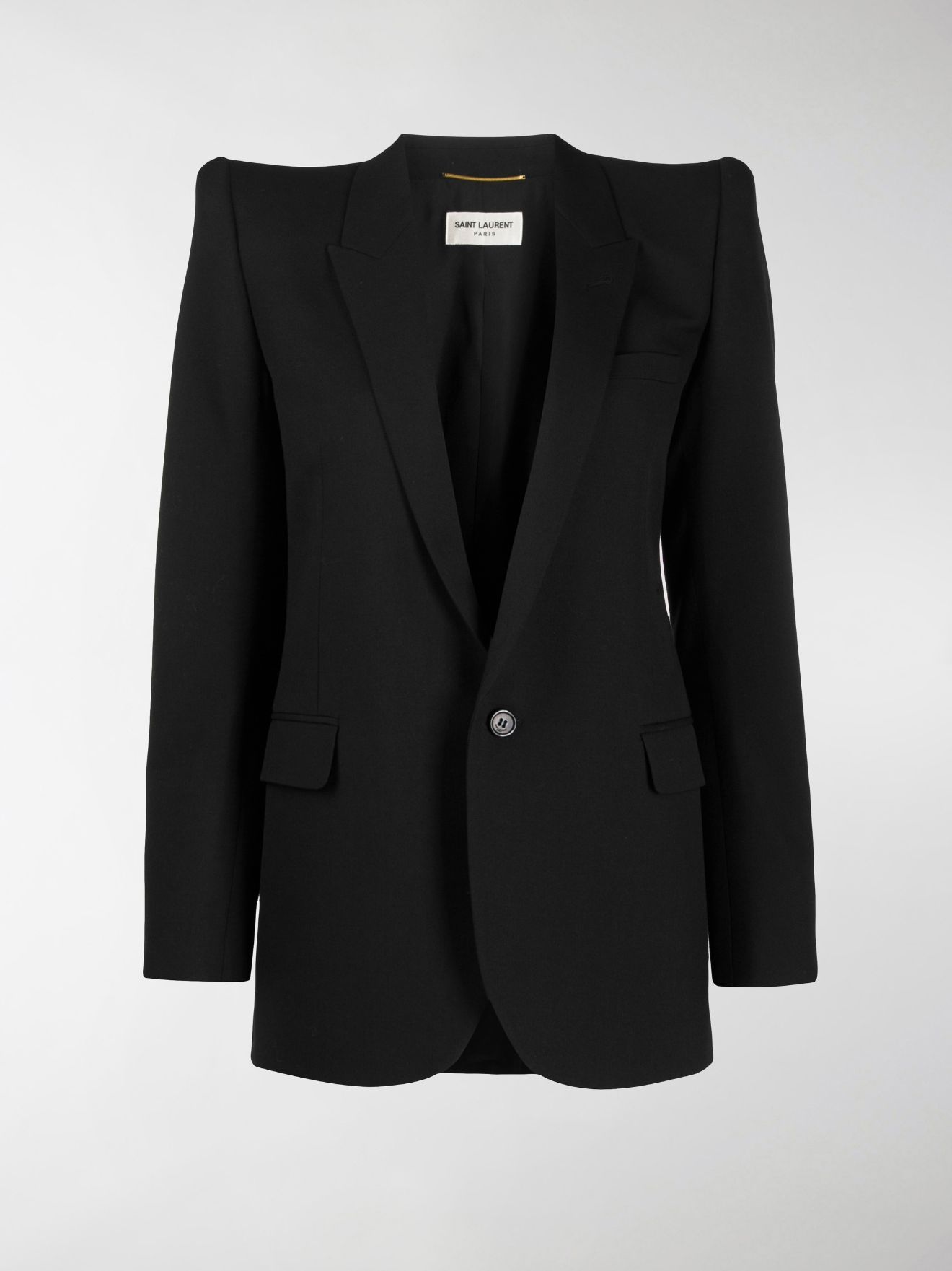 Saint Laurent exaggerated-shoulder blazer black | MODES