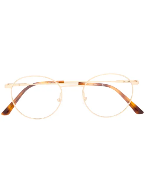 Calvin Klein round-frame tortoiseshell glasses