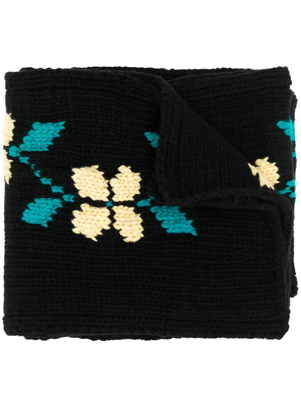 YMC вязаный шарф с цветочным узором