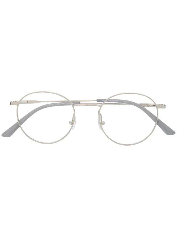 Calvin Klein Round-frame Metal Glasses in Silver
