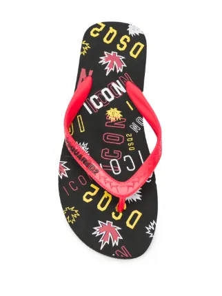 dsquared icon flip flops