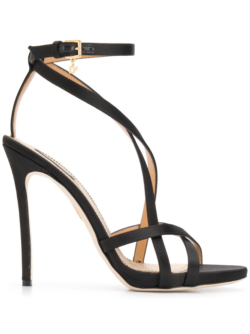 Dsquared2 - multi-strap satin stiletto sandals - women - Leather/Satin ...