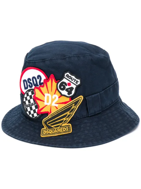 DSQUARED2 logo patches bucket hat