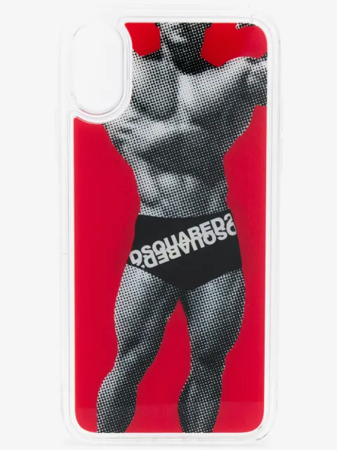 DSQUARED2 coque iPhone X happy leaf logo boxers