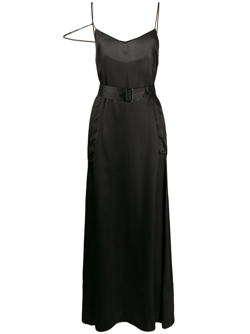 A.f.vandevorst Belted Satin Dress In Black