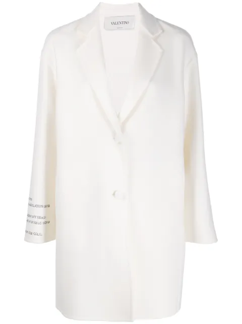 Valentino Garavani poem detail single breasted coat
