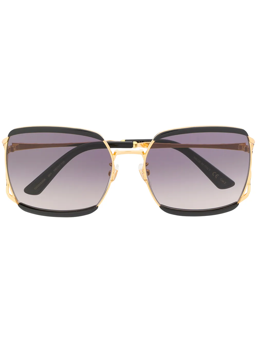 Gucci Eyewear Sonnenbrille mit Streifen - Schwarz