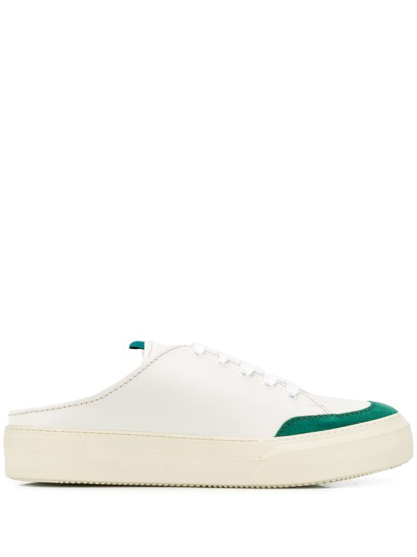 white leather mule sneakers